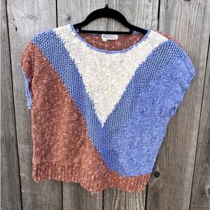 Campus Casuals of California | Vintage 80s Handknit Crochet Sweater Top Size Med